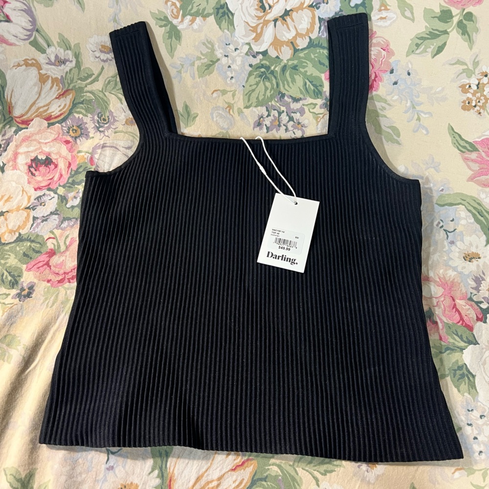 Black Ribbed Tank Top - Picture 4 of 16